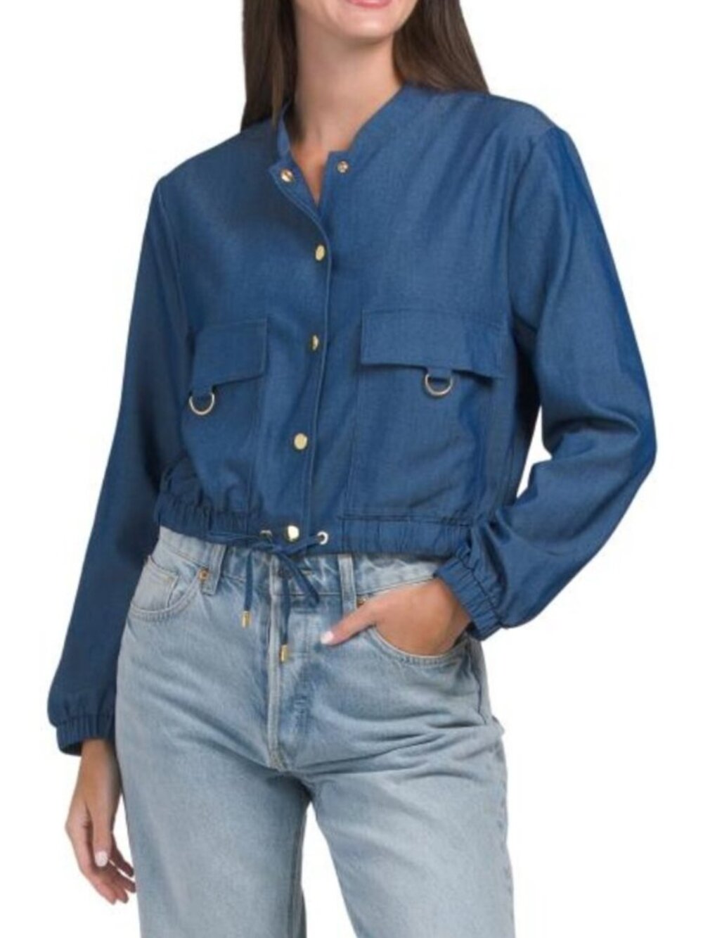 ELLEN TRACY Cropped Bomber Jacket